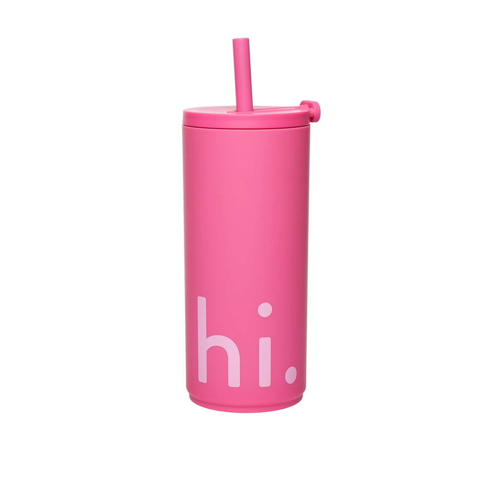 Travel cup with straw 500ml with soft coating – Design Letters EUR