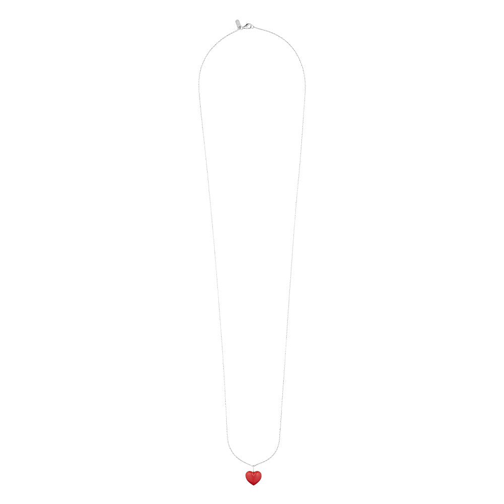 80cm necklace with Mega little big love charm, silver – Design Letters EUR