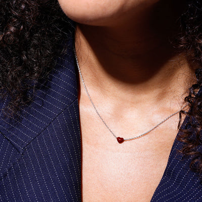 Little Big Love Necklace Burgundy - Silver