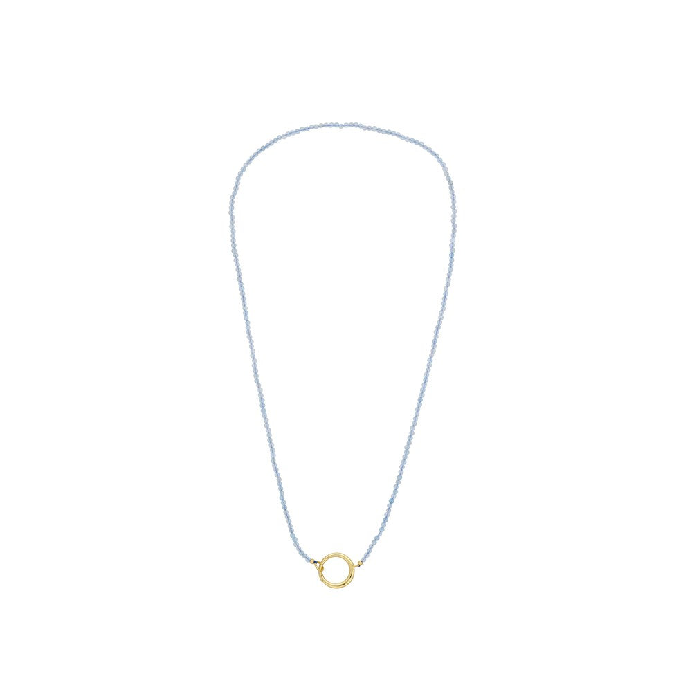 Gemstone Charm Lock Chain 2mm