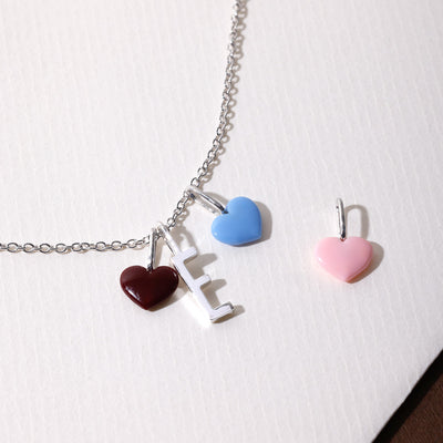 Close to my Heart. Enamel charm, silver