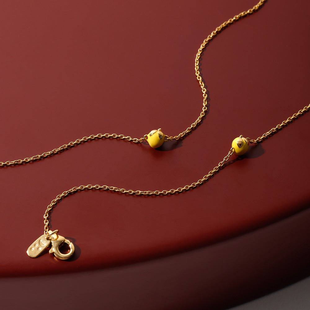 When life gives you lemons. Necklace, gold plated