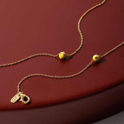 When life gives you lemons. Necklace, gold plated