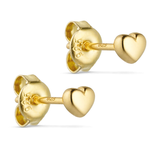 Little Big Love Earstuds (set of 2 pcs) - Gold heart