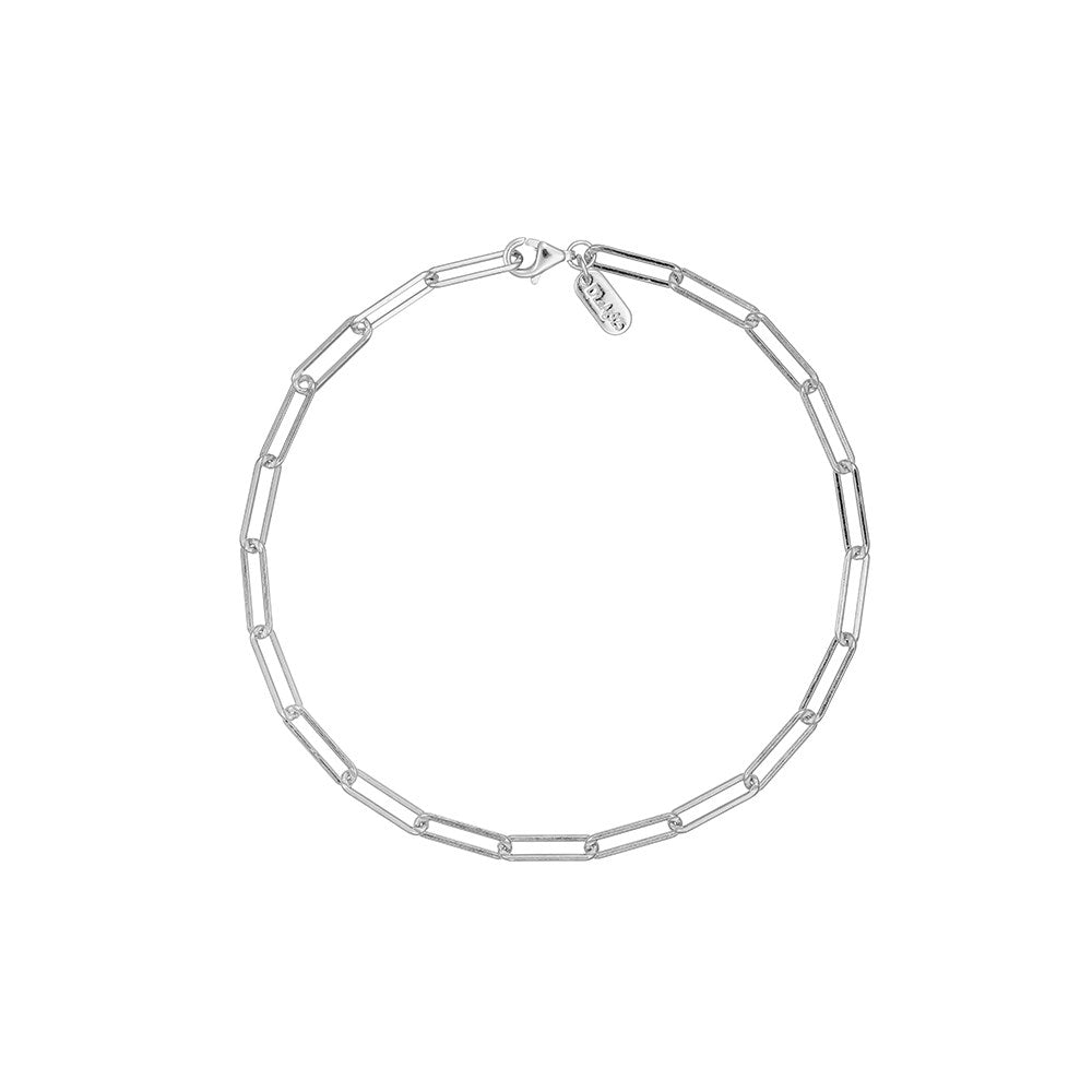 Chunky square link chain large bracelet - Silver