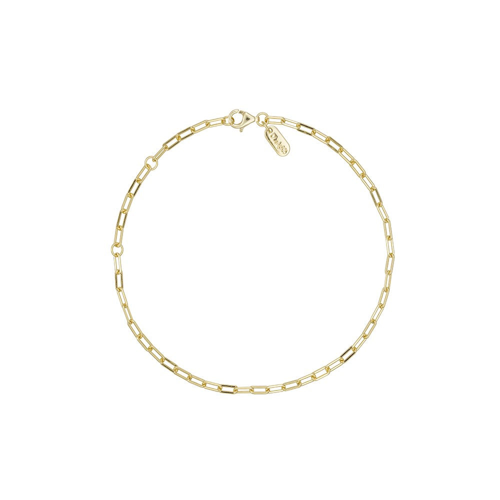 Chunky square link chain small bracelet - Gold plated