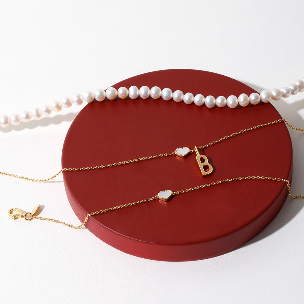 Pearl Little Big Love bracelet, gold plated