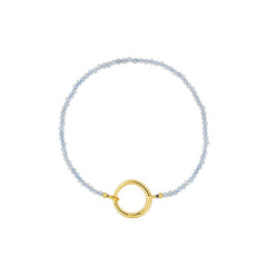 Gemstone Charm Lock Bracelet 2mm