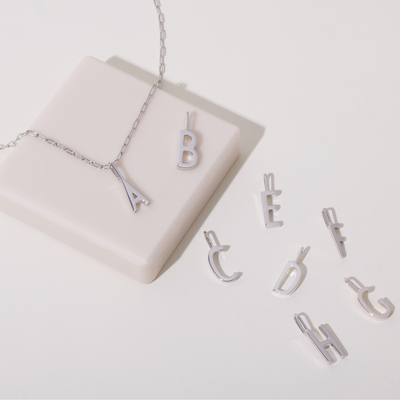 Letter 10mm for initial necklace A-Z (Silver)