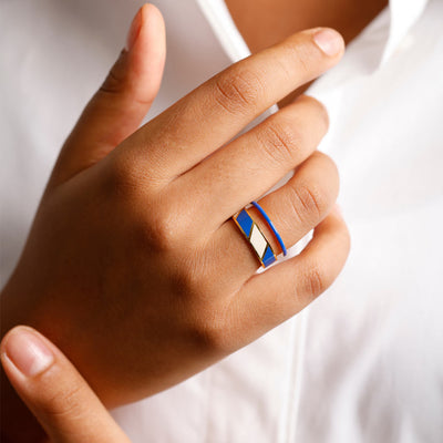 Classic Stack Ring Blue