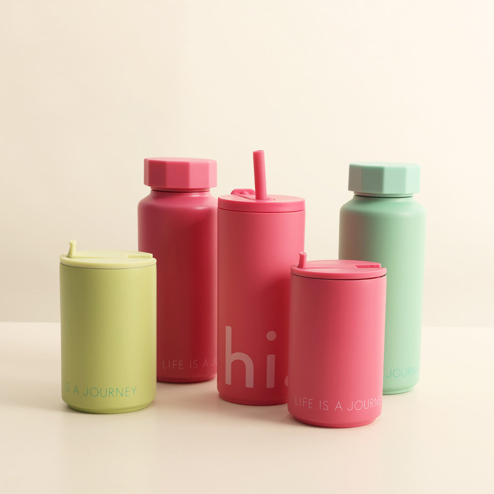 Travel cup with straw 500ml with soft coating