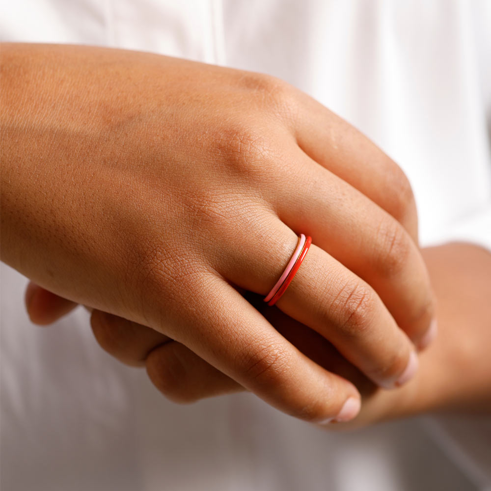 Classic Stack Ring Coral