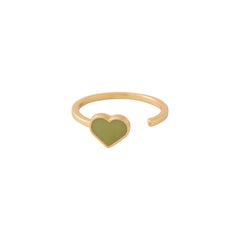 Enamel Heart Ring (18K Gold-plated)