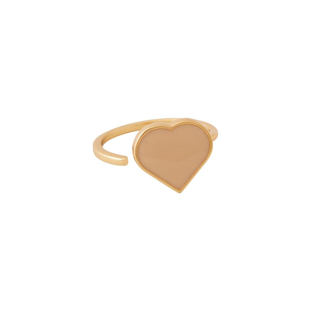 18k gold plated heart enamel ring, 14 mm