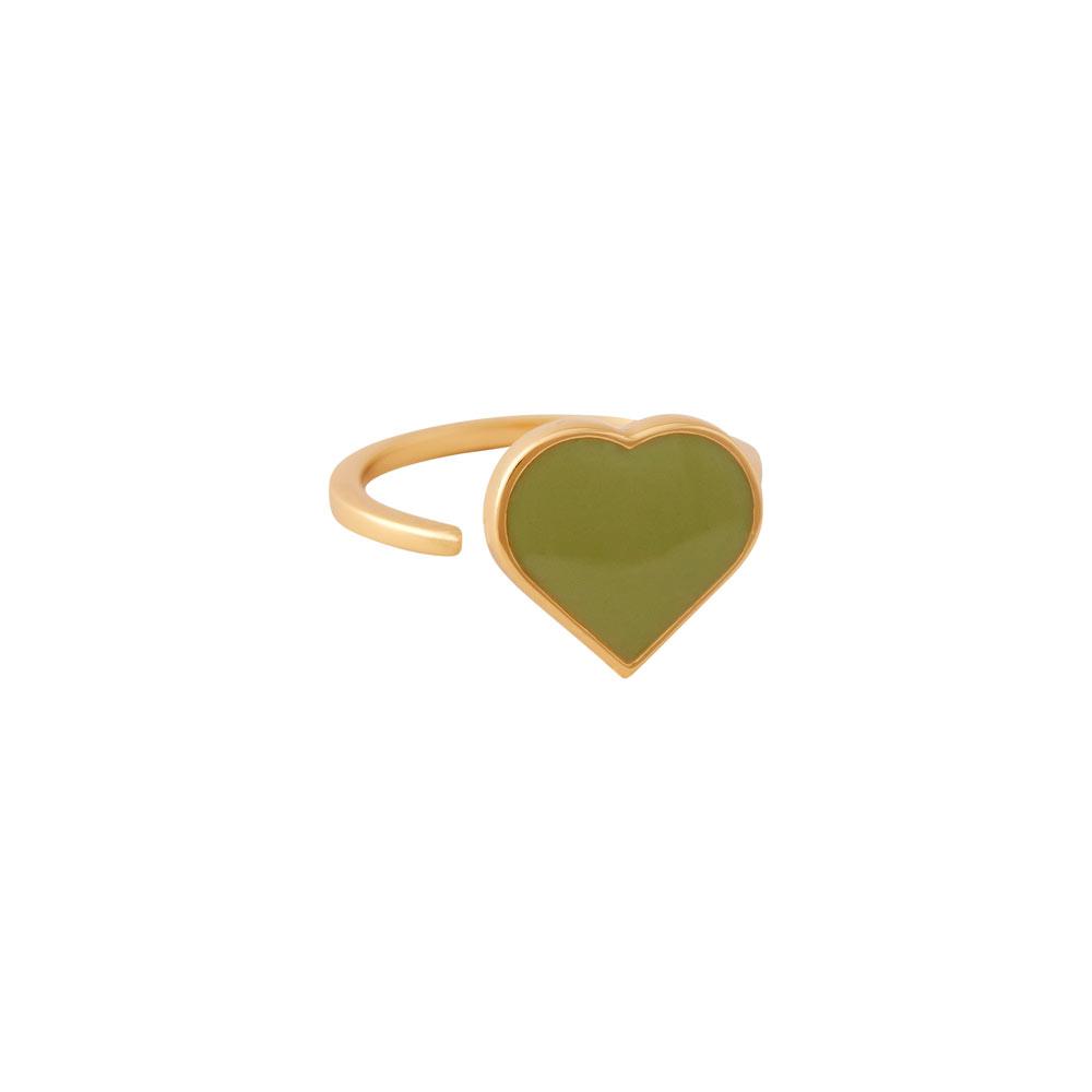 Big heart enamel ring (18K Gold-plated)