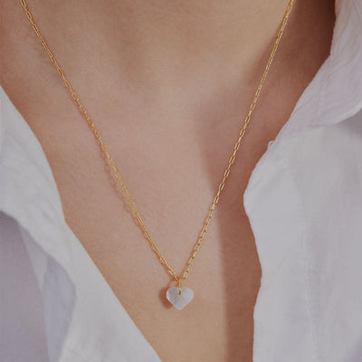 Pearl heart charm - Gold Plated