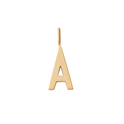 18k gold plated silver letter charm, 16 mm