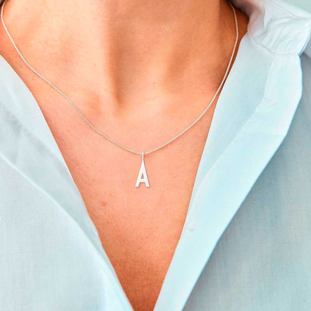 Letter 16mm for initial necklace A-Z (Silver) – Design Letter 16mm for initial necklace A-Z (Silver) – Design