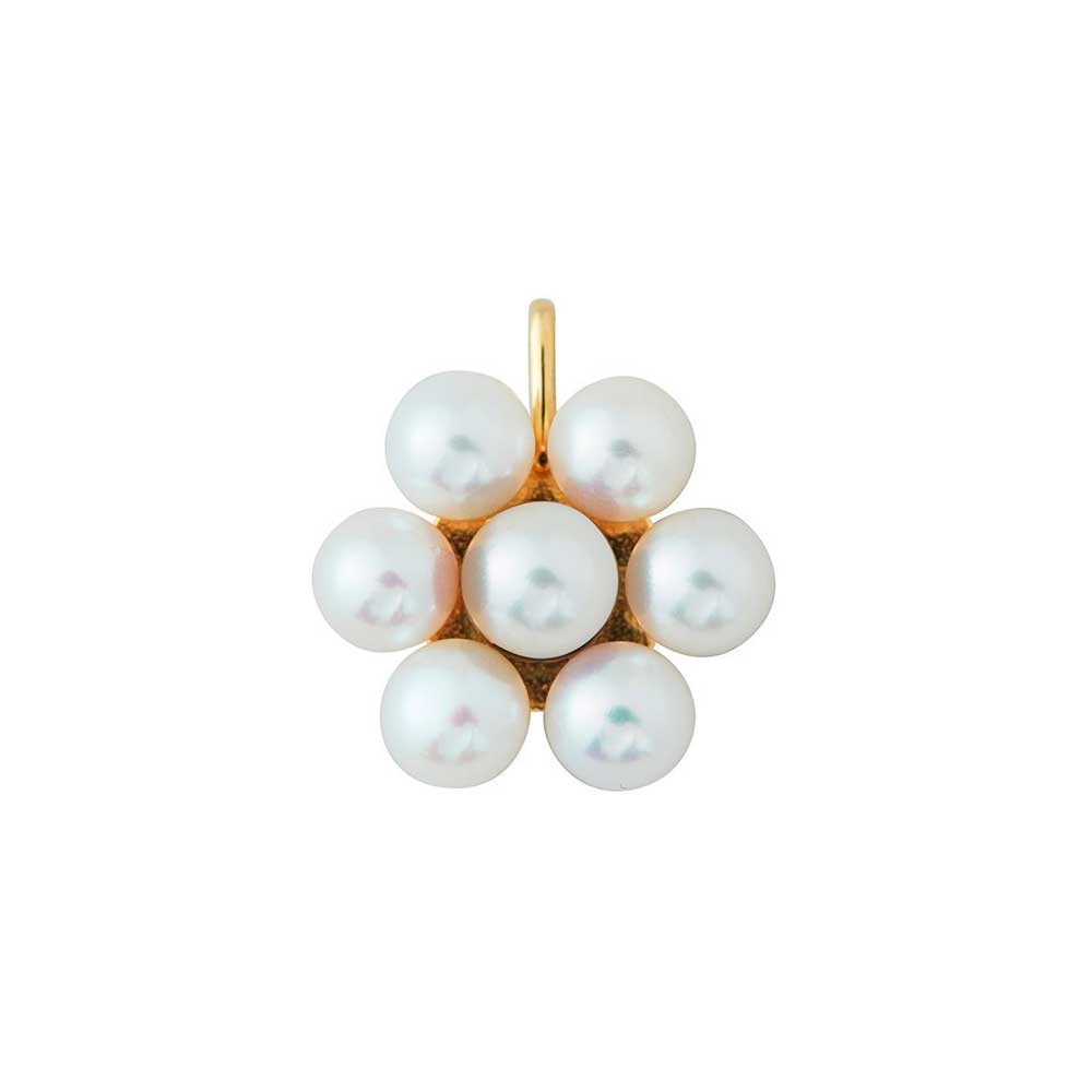 MyFlower Charm Monochrome 16mm (Pearls/18K gold-plated)