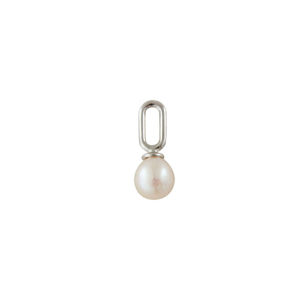 Pearl Drop Charm 5mm Silver