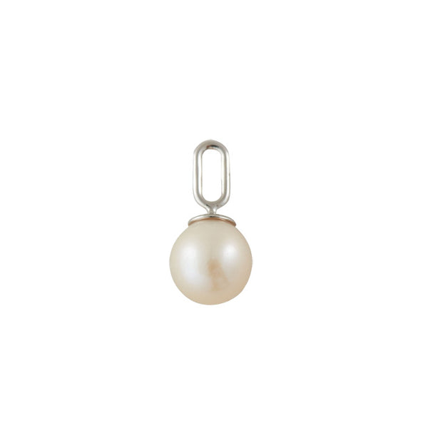 Pearl Drop Charm 8mm Silver