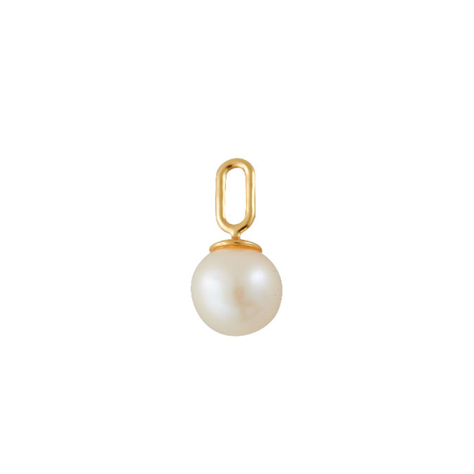 Pearl Drop Charm 8mm Gold Plated