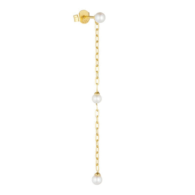 Triple Pearl Earchain - Goldplated (1pcs)