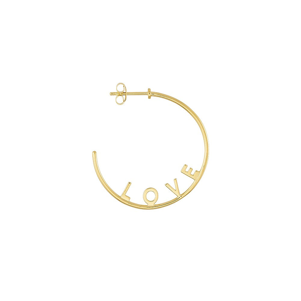 Creole LOVE Hoop Gold 32mm (1 pcs - right side)