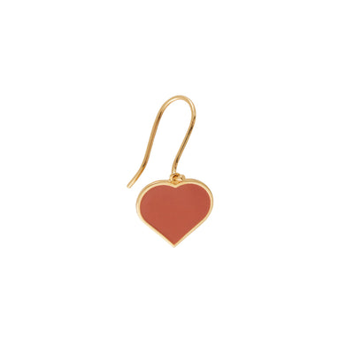 Big Heart Enamel Ear hanger Gold 1 pcs (15mm)