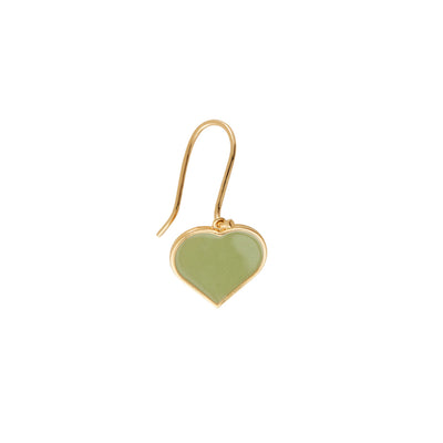 Big Heart Enamel Ear hanger Gold 1 pcs (15mm)