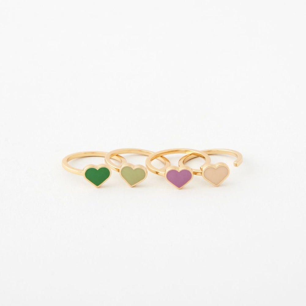 Enamel Heart Ring (18K Gold-plated)