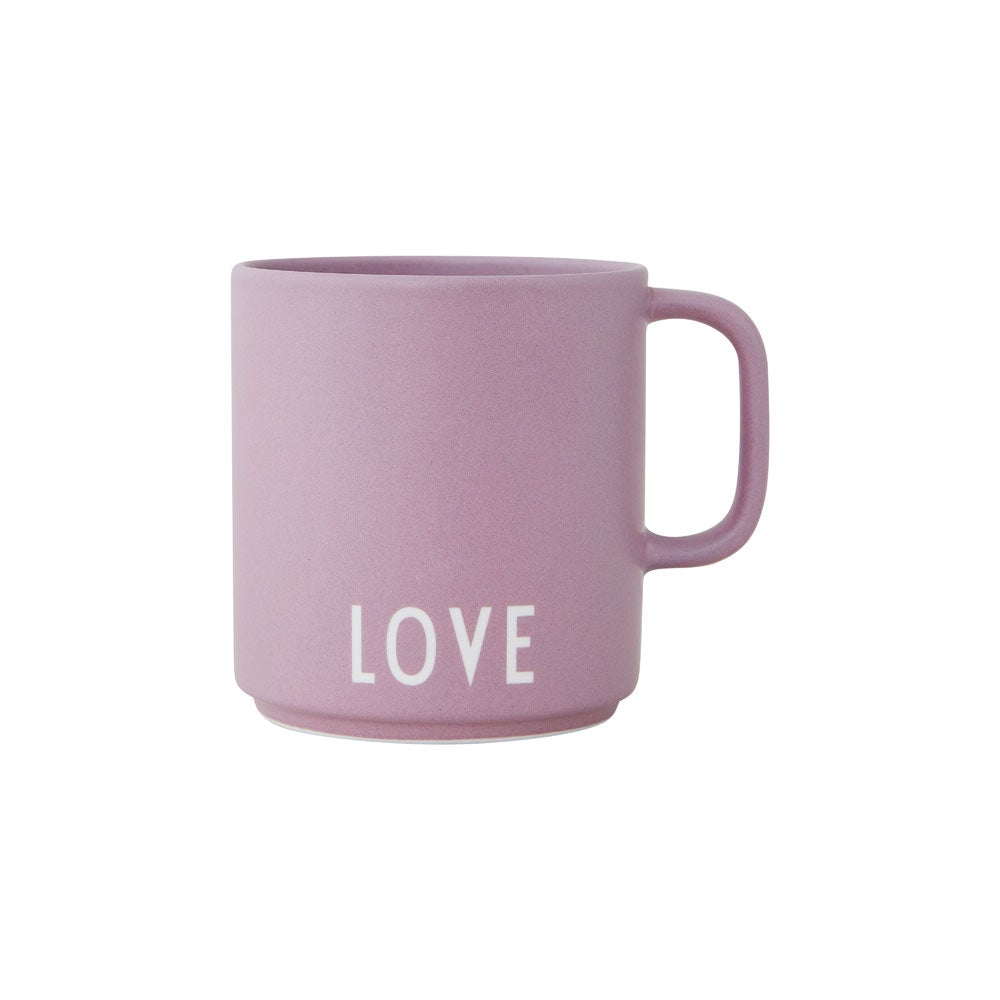 Fine bone china cup with handle and engraved letters, 8,5 x 8 cm