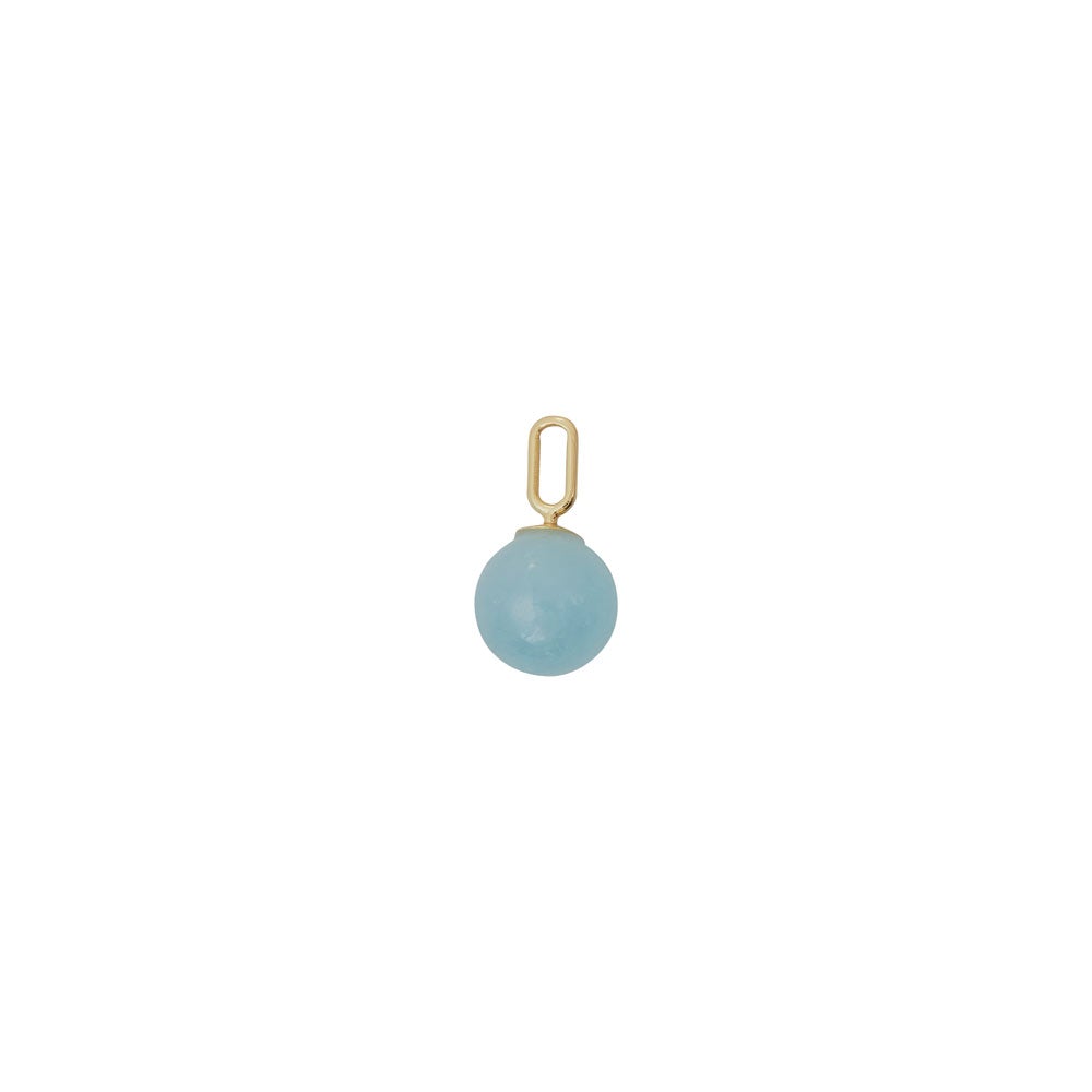 Stone Drop Charm 8mm Gold Plated