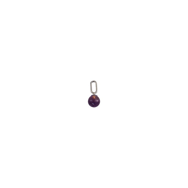 Stone Drop charm 5mm (Silver)